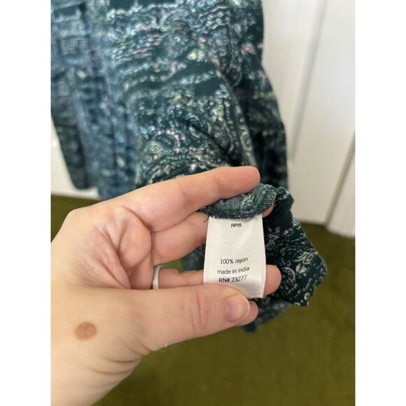 Sonoma Paisley Print Sleeveless Tiered Maxi Dress Size Large Boho Western Beach - Picture 7 of 7